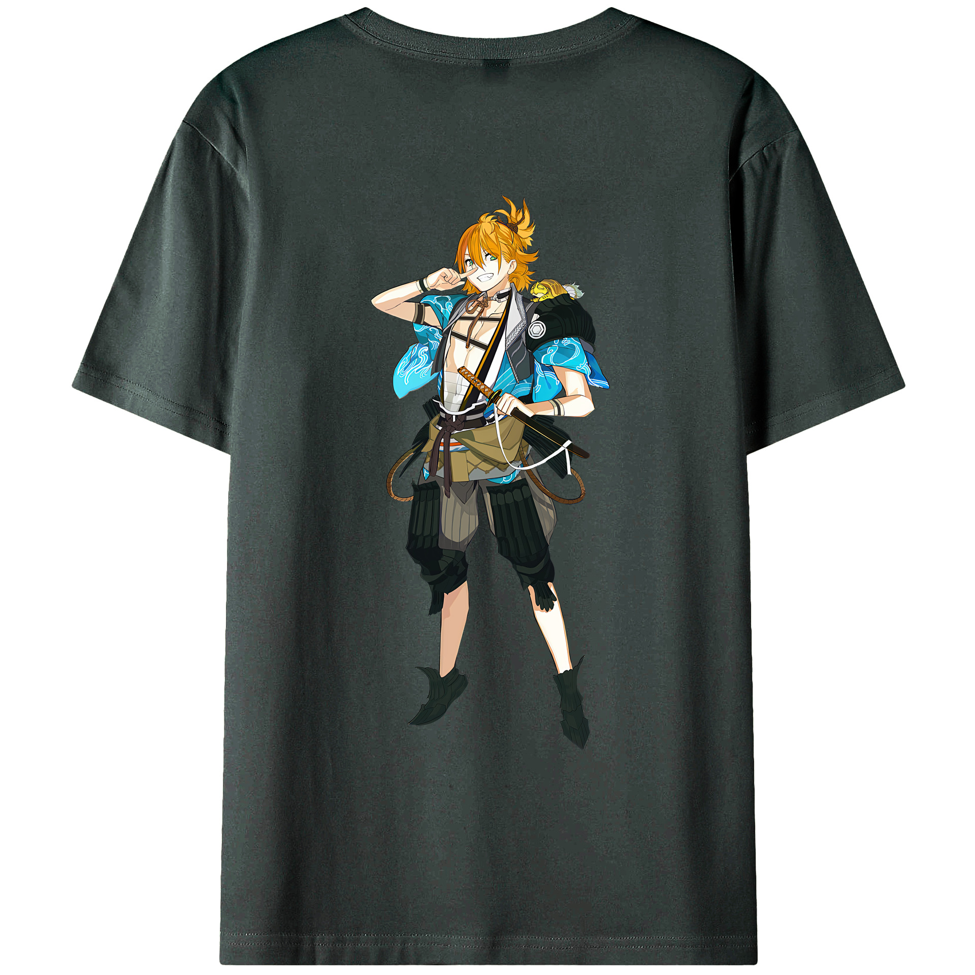 （画像用） 刀剣乱舞 Touken Ranbu 綿100％ メンズ半袖Tシャツ（バックプリント） 通気性